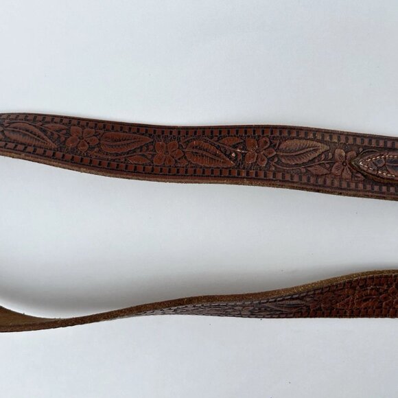 Vtg 70s Ranchcraft 3257 Western Floral Boho Horse Tooled Leather Belt Womens 34 - Picture 10 of 15